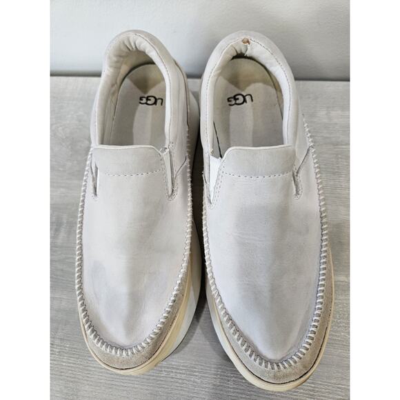 Ugg Marin Slip On Platform Size 10 Cream Canvas Shoes - Picture 2 of 13